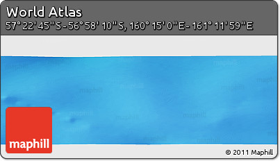 Physical Panoramic Map of the Area around 57° 10' 28" S, 160° 43' 29" E