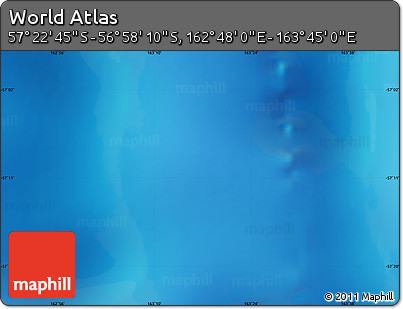 Physical Map of the Area around 57° 10' 28" S, 163° 16' 30" E