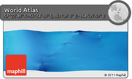 Physical Panoramic Map of the Area around 57° 10' 28" S, 164° 7' 30" E