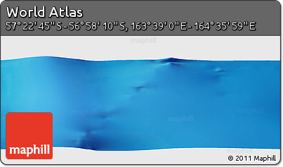 Physical Panoramic Map of the Area around 57° 10' 28" S, 164° 7' 30" E