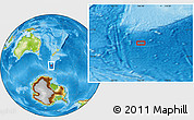 Physical Location Map of the area around 57° 10' 28" S, 166° 40' 30" E