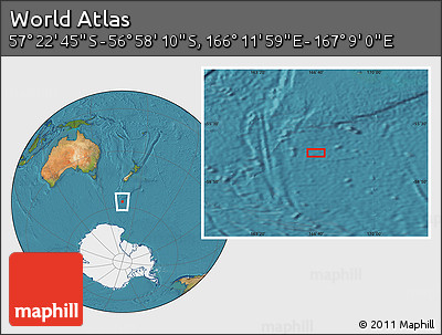 Satellite Location Map of the Area around 57° 10' 28" S, 166° 40' 30" E