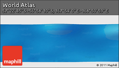Physical Panoramic Map of the Area around 57° 10' 28" S, 168° 22' 30" E