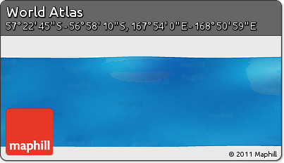 Physical Panoramic Map of the Area around 57° 10' 28" S, 168° 22' 30" E