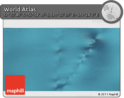 Satellite 3D Map of the Area around 57° 10' 28" S, 170° 55' 30" E