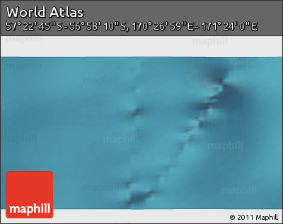 Satellite 3D Map of the Area around 57° 10' 28" S, 170° 55' 30" E