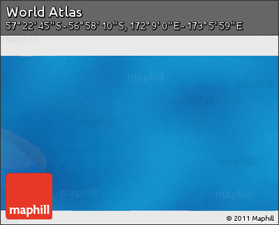 Physical 3D Map of the Area around 57° 10' 28" S, 172° 37' 30" E