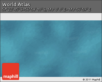 Satellite 3D Map of the Area around 57° 10' 28" S, 173° 28' 29" E