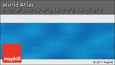 Physical Panoramic Map of the Area around 57° 10' 28" S, 173° 28' 29" E