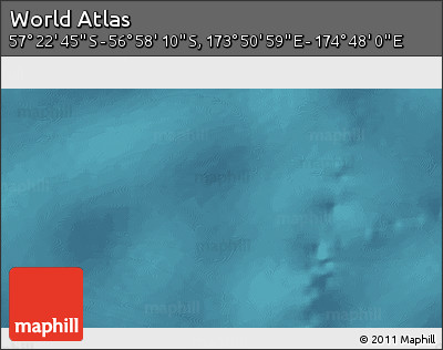 Satellite 3D Map of the Area around 57° 10' 28" S, 174° 19' 29" E