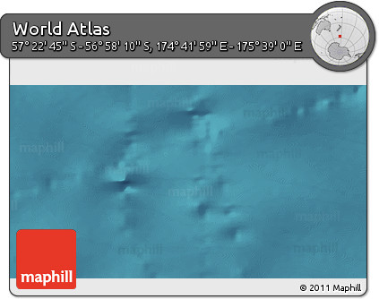 Satellite 3D Map of the Area around 57° 10' 28" S, 175° 10' 30" E