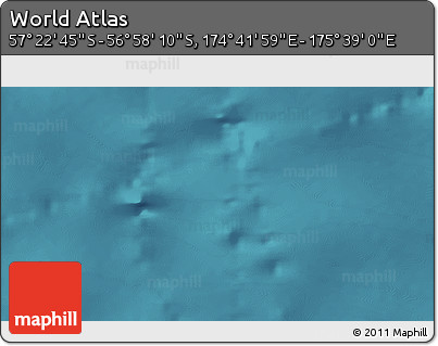 Satellite 3D Map of the Area around 57° 10' 28" S, 175° 10' 30" E