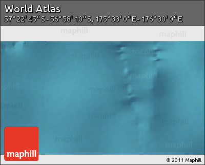 Satellite 3D Map of the Area around 57° 10' 28" S, 176° 1' 30" E