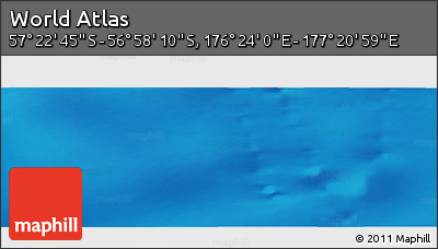 Physical Panoramic Map of the Area around 57° 10' 28" S, 176° 52' 30" E