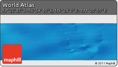 Physical Panoramic Map of the Area around 57° 10' 28" S, 176° 52' 30" E