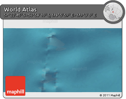 Satellite 3D Map of the Area around 57° 10' 28" S, 178° 34' 29" E