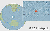Savanna Style Location Map of the area around 57° 10' 28" S, 20° 28' 30" E, hill shading