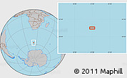 Gray Location Map of the area around 57° 10' 28" S, 21° 19' 30" E