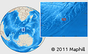 Shaded Relief Location Map of the area around 57° 10' 28" S, 24° 43' 30" E