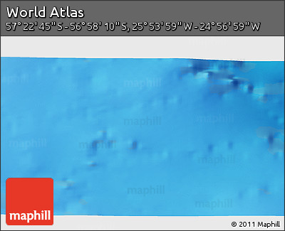 Physical 3D Map of the Area around 57° 10' 28" S, 25° 25' 29" W