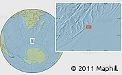 Savanna Style Location Map of the area around 57° 10' 28" S, 27° 16' 29" E, hill shading