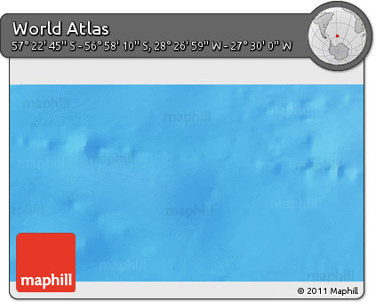 Physical 3D Map of the Area around 57° 10' 28" S, 27° 58' 30" W