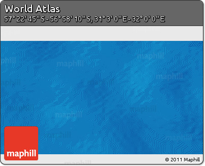 Shaded Relief 3D Map of the Area around 57° 10' 28" S, 31° 31' 29" E