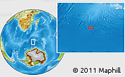 Physical Location Map of the area around 57° 10' 28" S, 39° 10' 29" E