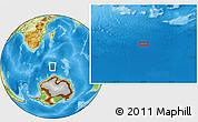 Physical Location Map of the area around 57° 10' 28" S, 46° 49' 30" E
