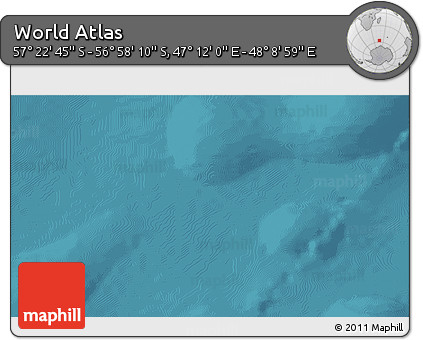Satellite 3D Map of the Area around 57° 10' 28" S, 47° 40' 29" E