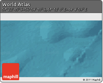 Satellite 3D Map of the Area around 57° 10' 28" S, 47° 40' 29" E