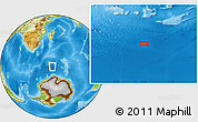 Physical Location Map of the area around 57° 10' 28" S, 47° 40' 29" E