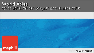Physical Panoramic Map of the Area around 57° 10' 28" S, 47° 40' 29" E