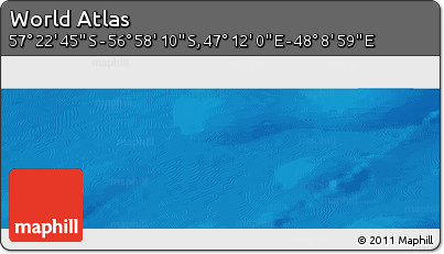 Physical Panoramic Map of the Area around 57° 10' 28" S, 47° 40' 29" E