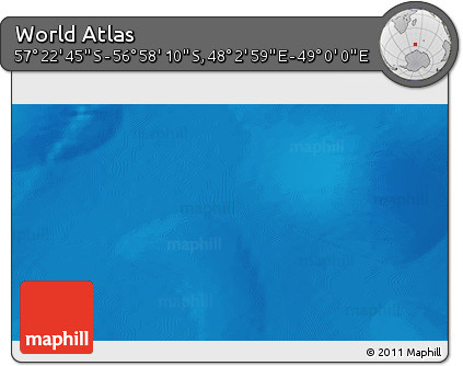 Shaded Relief 3D Map of the Area around 57° 10' 28" S, 48° 31' 29" E