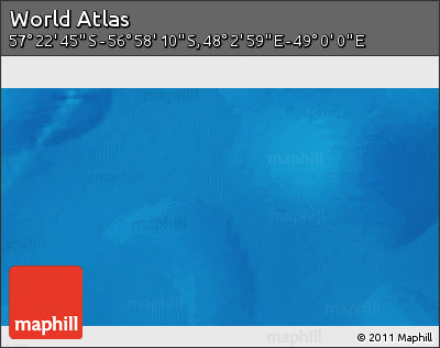 Shaded Relief 3D Map of the Area around 57° 10' 28" S, 48° 31' 29" E