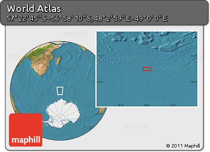 Satellite Location Map of the Area around 57° 10' 28" S, 48° 31' 29" E