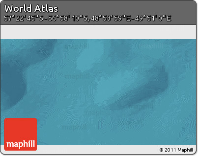 Satellite 3D Map of the Area around 57° 10' 28" S, 49° 22' 30" E