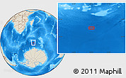 Shaded Relief Location Map of the area around 57° 10' 28" S, 49° 22' 30" E
