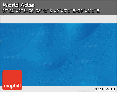 Physical 3D Map of the Area around 57° 10' 28" S, 50° 13' 30" E
