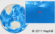 Shaded Relief Location Map of the area around 57° 10' 28" S, 50° 13' 30" E