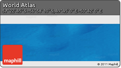 Physical Panoramic Map of the Area around 57° 10' 28" S, 50° 13' 30" E