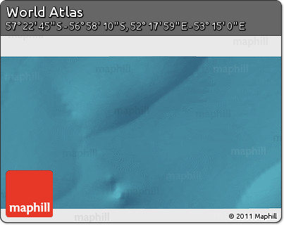 Satellite 3D Map of the Area around 57° 10' 28" S, 52° 46' 29" E