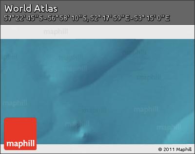 Satellite 3D Map of the Area around 57° 10' 28" S, 52° 46' 29" E
