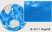 Shaded Relief Location Map of the area around 57° 10' 28" S, 52° 46' 29" E