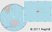 Gray Location Map of the area around 57° 10' 28" S, 54° 28' 30" E