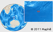 Shaded Relief Location Map of the area around 57° 10' 28" S, 54° 28' 30" E