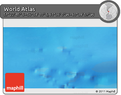 Physical 3D Map of the Area around 57° 10' 28" S, 61° 7' 30" W