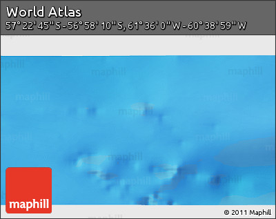 Physical 3D Map of the Area around 57° 10' 28" S, 61° 7' 30" W