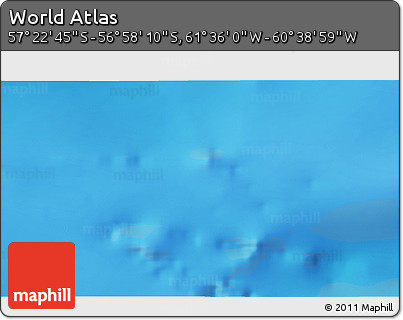 Physical 3D Map of the Area around 57° 10' 28" S, 61° 7' 30" W
